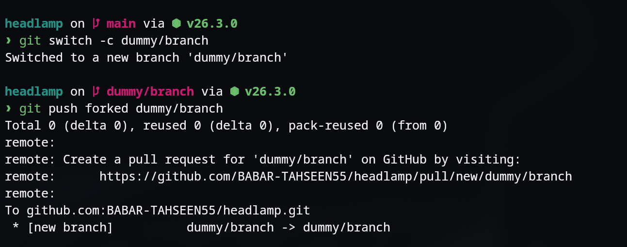Push your branch to your fork remote