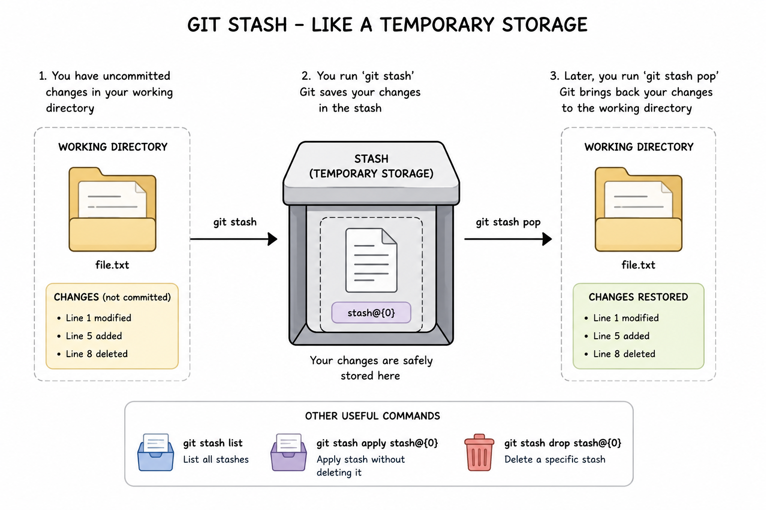 Git stash temporary save workflow